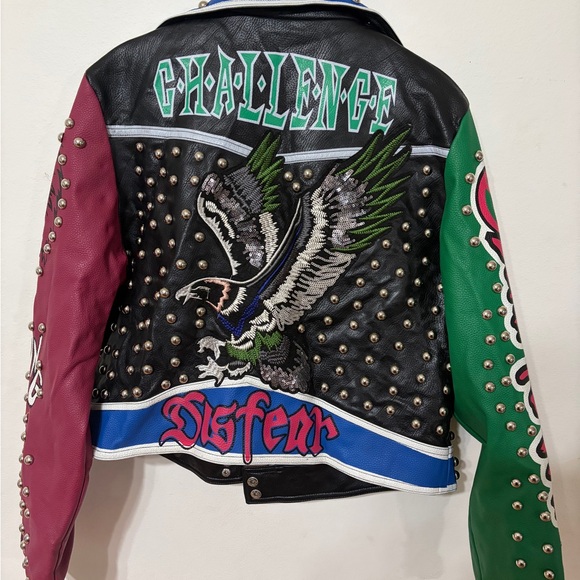 Vibrant Studded Leather Jacket - Picture 14 of 15